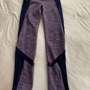Ivivva Girls Leggings Tights Sz 10 Blue Pink NWOT
